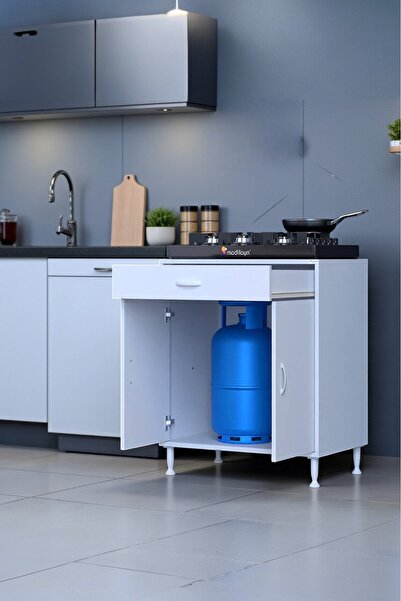 Eliusta Lumin Tüp Yuvalı 75 cm Ankastre Ocak Altı Dolap 75x88x48 cm Beyaz Dol...