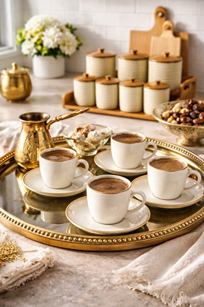 Dania ☕✨ Luxury Porcelain Coffee Set – 12 Pieces for Serving 6 People ✨☕