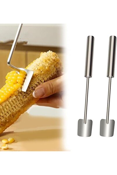 Arabest 2Pcs Long Handle Stainless Steel Corn Stripping Tool,Corn Peeler for Corn on the Cob, Easy Clean