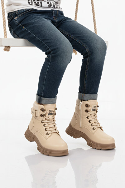 AYAKMOD Cizme unisex pentru copii, din nurcă bej, cu talpă anti-alunecare, 24...