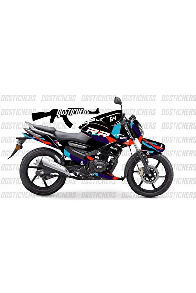 Motiker TVS Raider 125 RR Siyah Tasarım Sticker Etiket Modeli