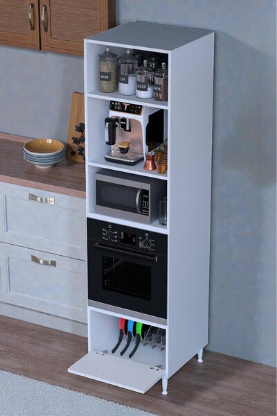 Eliusta Viramo Mikrodalga/Ankastre Fırın Dolabı 1 Kapaklı Depolama Alanlı 60x...