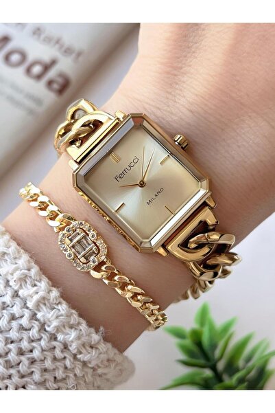 Ferrucci Women's Wristwatch+Bracelet Special Series Steel Band Tarnish-Free Vs.Blkt.0739