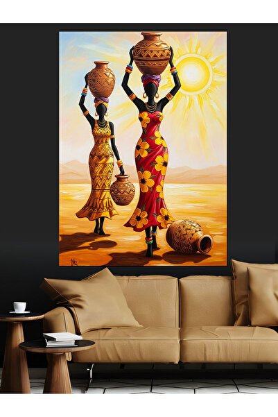 Artmeg Afrikalı Kadınlar Dekoratif Kanvas - Mdf Ahşap Tablo