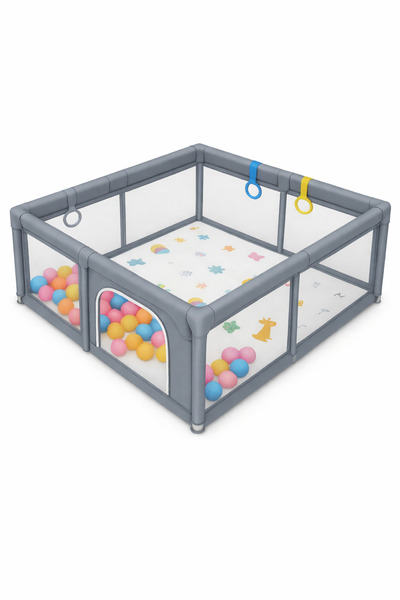 ROHS Παρκοκρέβατο Happykid με μπάλες, στρώμα και 4 κρίκους ανύψωσης που περιλ...