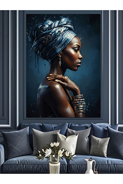 Artmeg Afrikalı Güçlü Kadın Dekoratif Kanvas - Mdf Ahşap Tablo