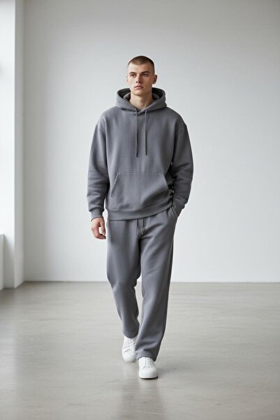 Altamira Ανδρικό σετ φόρμας με κουκούλα σε γκρι απόχρωση καπνού, με 3 κλωστές...