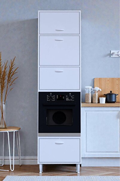 Eliusta Viramo Mikrodalga/Ankastre Fırın Dolabı 4 Kapaklı Depolama Alanlı 60x...