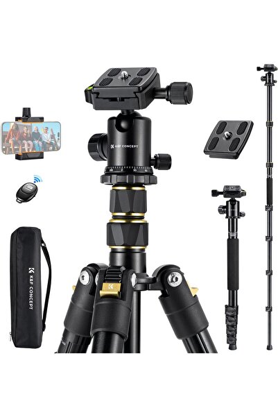 K&F CONCEPT حامل ثلاثي للكاميرا، 184 سم، حامل ثلاثي لكاميرا الهاتف المحمول