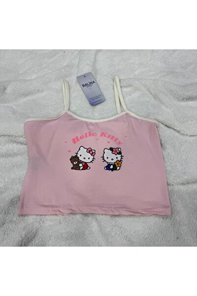 8line Pink Hello Kitty White Strap Crop