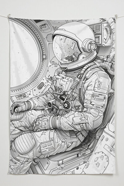 RUGRUMBA Gamer Wall Cloth, Playstation Xbox – Space Themed, High-Quality Fabric, Tapestry Wall Carpet