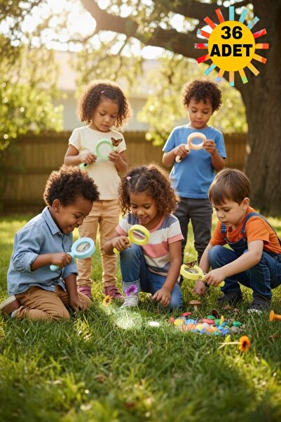 Bundera 36 Adet Plastik Işıklı Pusulalı Büyüteç Doğum Günü Hediyesi Karne Hed...