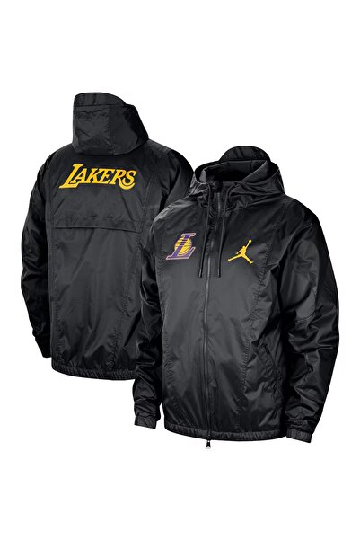 Nike Jordan Los Angeles Lakers Woven Loose Fit Jacket Erkek Kapüşonlu Bol Kes...