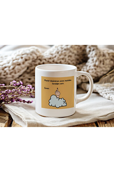 Beramussa Positive Thinking Is the Answer to Everything Mug – Funny Universe Message Humorous Coffee Cup