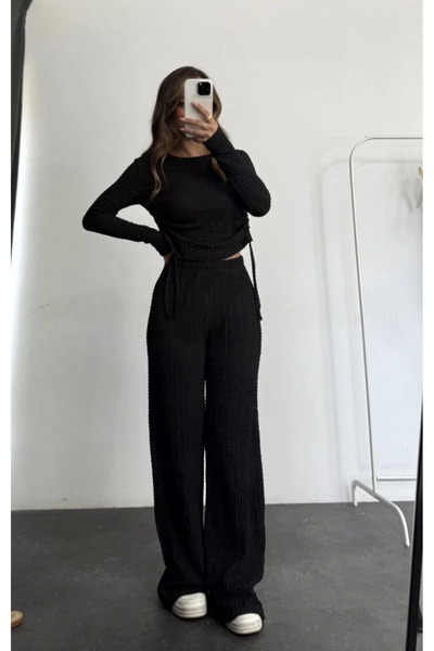 Zerenyus Bubble Top and Bottom Set Black