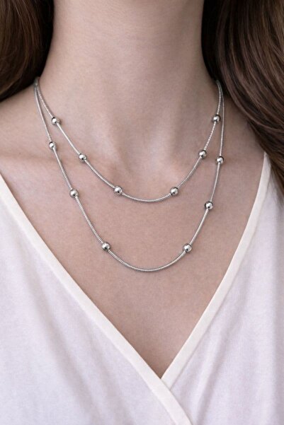 BY YASİN TOPÇU 🔥   Silver Balance Bead Necklace 🔥