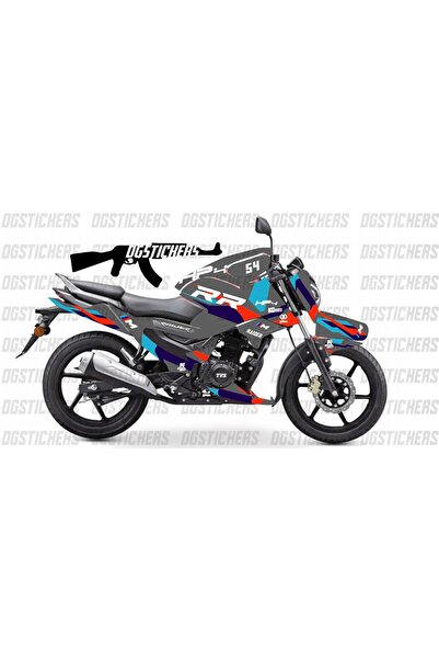 Motiker TVS Raider 125 RR Gri Tasarım Sticker Etiket Modeli