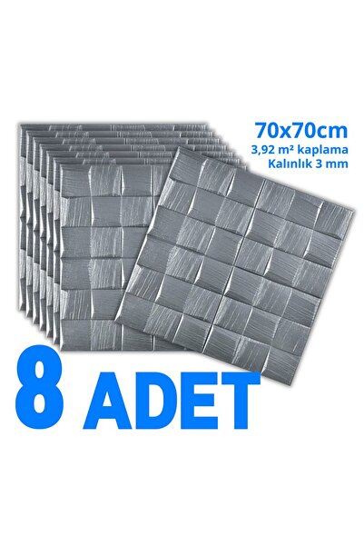 HORECA MARKET Kendinden Yapışkanlı Duvar Kağıdı Panel Strafor Köpük Gri küple...