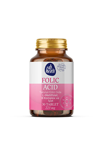 Dr.Henri Folik Asit – L-Metilfolat, B6, B12, İyot ve D3 30 Tablet