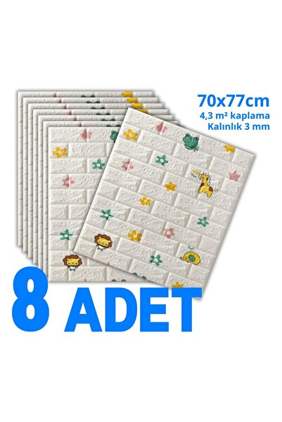 HORECA MARKET 3D Kendinden Yapışkanlı Duvar Kağıdı Strafor Köpük 70x77 Cm 8 A...