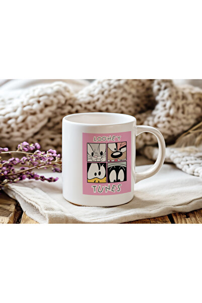 Beramussa Looney Tunes Pink Cartoon Mug – Popular Characters Themed Retro Style Cup