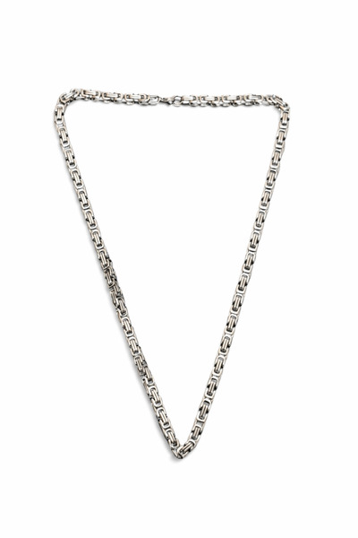 stainles steel Erkek Paslanmaz Çelik Kral Zincir Kolye – Gümüş Renk Şık ve Da...