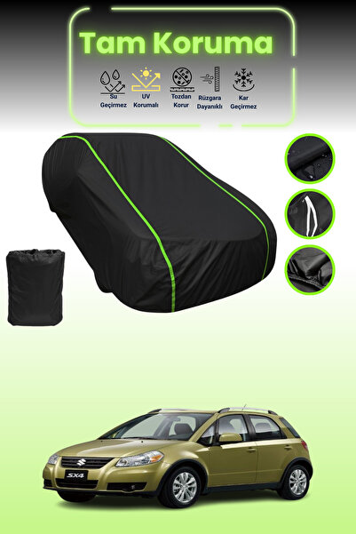 Dokaca Neo غطاء حماية للسيارة من القماش الأسود اللامع قماش مجدّل Suzuki Sx4 2...