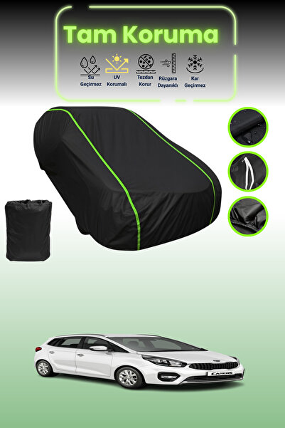 Dokaca Neo غطاء حماية للسيارة من القماش الأسود اللامع قماش مجدّل كيا كارينز 3 متوافق مع غطاء حماية السيارة من القماش