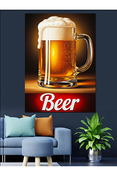 KanvasSepeti Bere rece cu spumă Vopsea în ulei de înaltă calitate texturat Pâ...