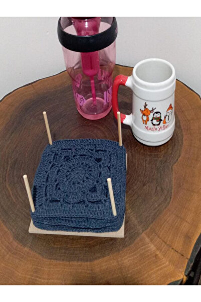 GenelTedarik ستاند مزخرف بالحياكة، ستاند هواية، 15×15 سم، خشب MDF