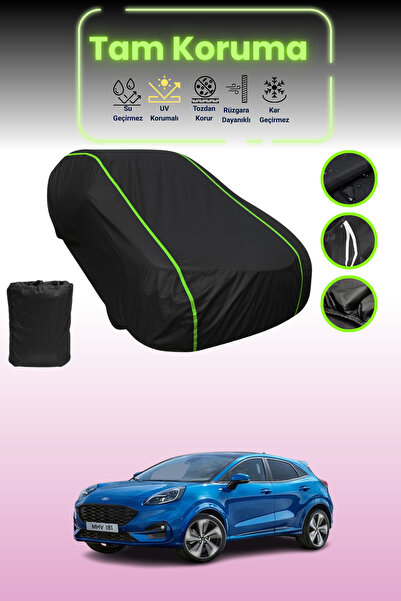 Dokaca Neo غطاء حماية للسيارة من القماش الأسود النيون قماش مجدّل فورد بوما 2019 - 2021 متوافق مع غطاء حماية السيارة من القماش