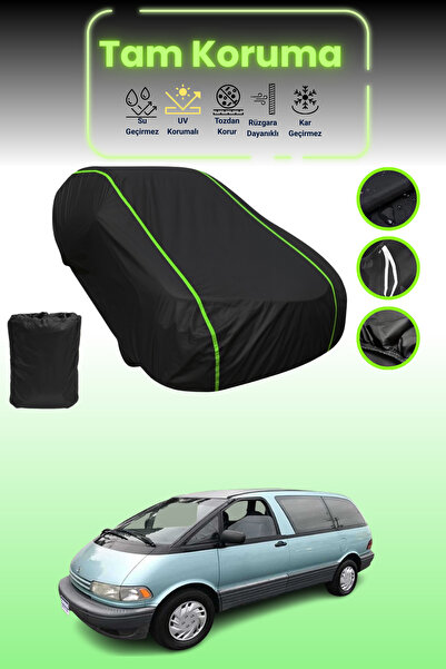 Dokaca Neo غطاء حماية للسيارة من القماش الأسود المتوافق مع تويوتا بريفيا قماش مجدّل من نيون قماش مجدّل