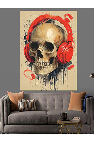 KanvasSepeti Kulaklıklı Kuru Vopsea în ulei de înaltă calitate texturat Canva...