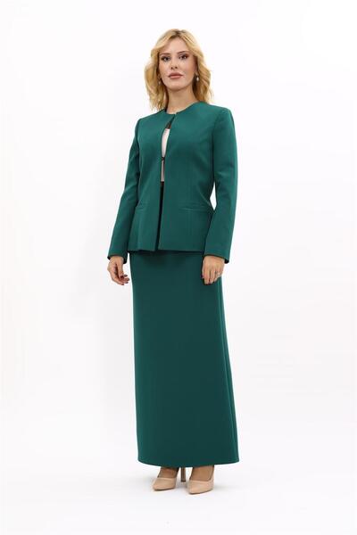 ÖNDER ÖZSOY بدلة نسائية من زيرو ياكو كلاسيك تتكون من جاكيت وتنورة قلم طويلة -...