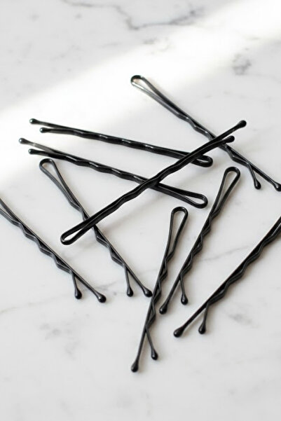 Cadderoyal Profesyonel Kadın Siyah Tel Saç Tokası Top Uçlu 10 Adet – Günlük v...