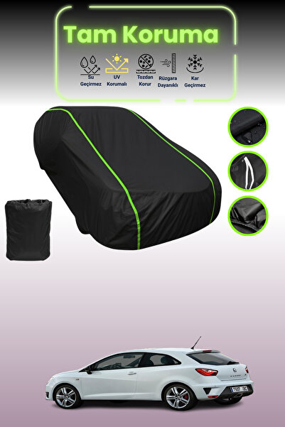 Dokaca Neo غطاء حماية من القماش الأسود اللامع لسيارة قماش مجدّل Seat Ibiza Cu...