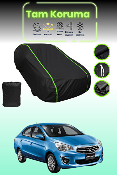 Dokaca Neo غطاء حماية للسيارة من القماش الأسود المتوافق مع سيارة ميتسوبيشي أتراج قماش مجدّل