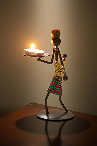 CİYU TİCARET Retro Afrika Temalı Mumluk Demir Mumluk Şamdan Tutucu Afrika Gör...