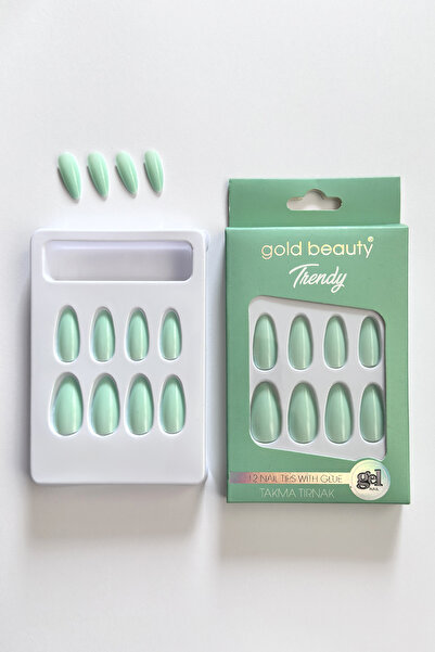 Gold Beauty Trendy Jel Takma Trınak 12'li + Yapıştırıcı