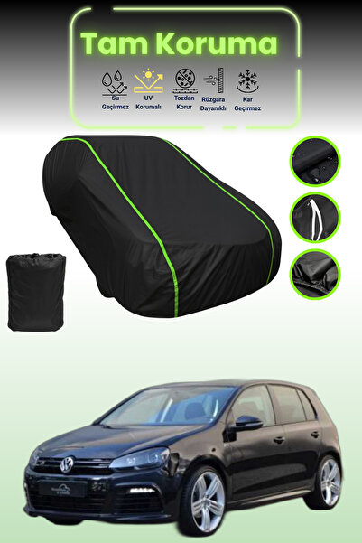 Dokaca Neo غطاء حماية للسيارة من القماش الأسود اللامع قماش مجدّل فولكس فاجن ج...