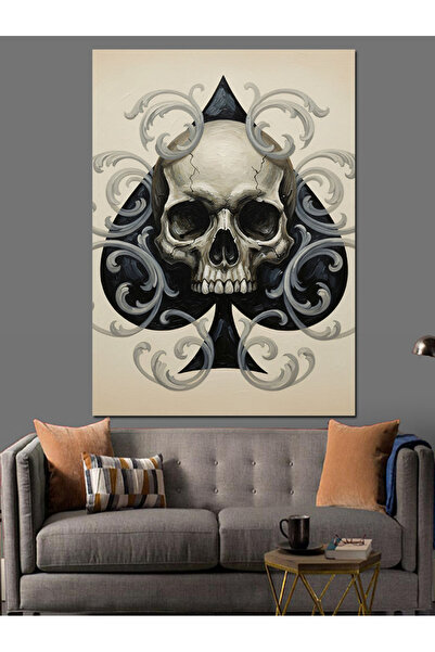 KanvasSepeti Maça Ası Kuru Kafa Pictură în ulei de înaltă calitate texturat P...