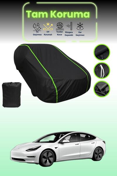 Dokaca Neo غطاء حماية للسيارة من القماش الأسود المتوافق مع موديل قماش مجدّل من تسلا من نيون قماش مجدّل