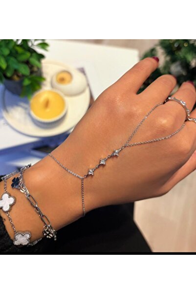 Ceso Accesories حجر الزركون الفضي اللون بتصميم بسيط شاهميران