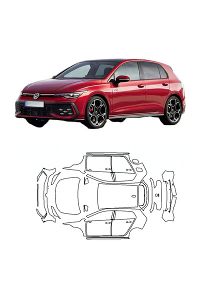 Fit PPF Volkswagen Golf 8.5 GTI (2024+) Özel 210 Mikron Premium TPU PPF Film ...