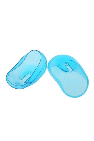 Generic 2-Piece Silicone Hair-Dye Ear Cover Blue