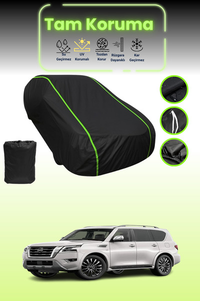 Dokaca Neo غطاء حماية للسيارة من القماش الأسود اللامع قماش مجدّل نيسان أرمادا...
