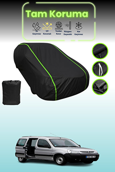 Dokaca Neo غطاء حماية من القماش الأسود اللامع قماش مجدّل لسيارة بيجو بارتنر ك...