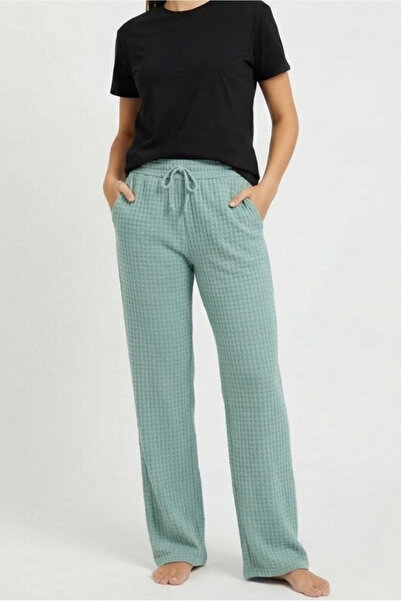 MORRO Γυναικεία παντελόνια πιτζάμα από ύφασμα Buble με ελαστική μέση, κορδόνι...