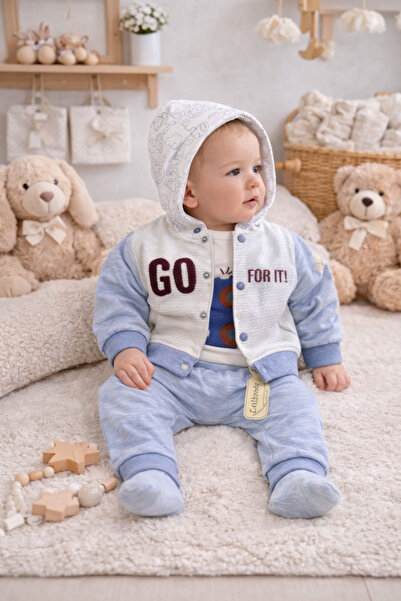 tinitins Go Süzene Embroidered Snap-On Bodysuit 3-Piece Baby Set