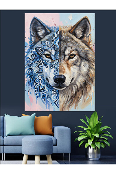 KanvasSepeti Ημι-γεωμετρική ελαιογραφία υψηλής ποιότητας Με υφή Καμβάς ζωγραφ...